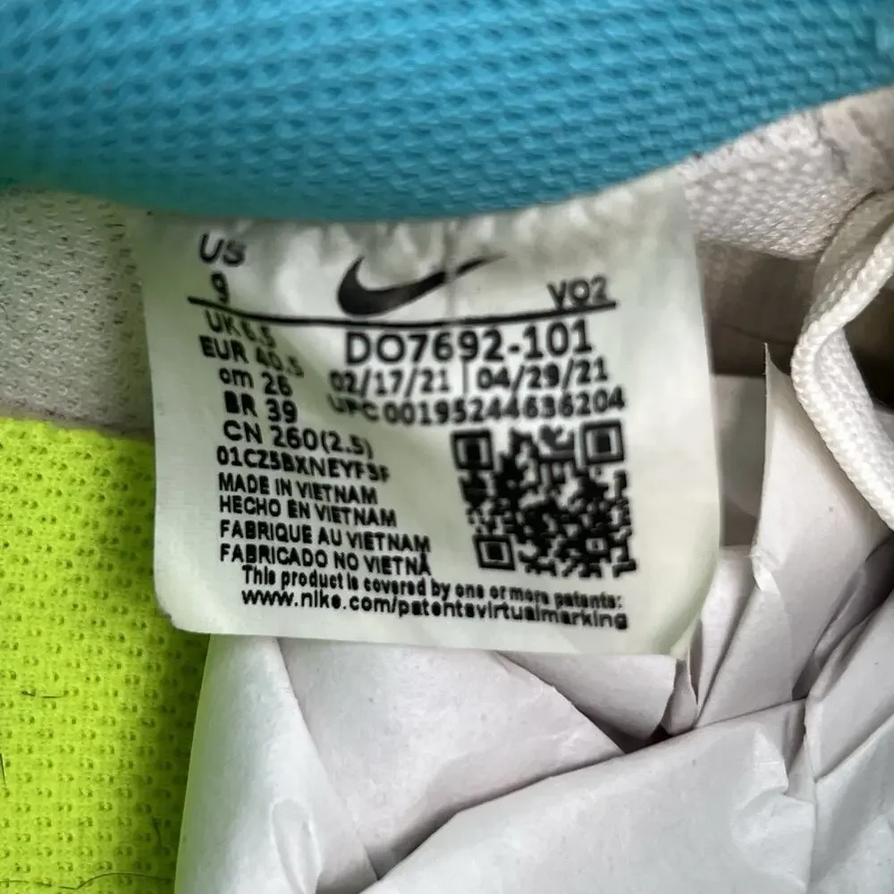 Nike Air Force 1 Crater Move To Zero White Dynamic Turquoise W Sz 9 DO7692-101